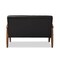 Baxton Studio Sorrento Black Faux Leather Upholstered Wooden 2-seater Loveseat 122-6767 - alternate 4